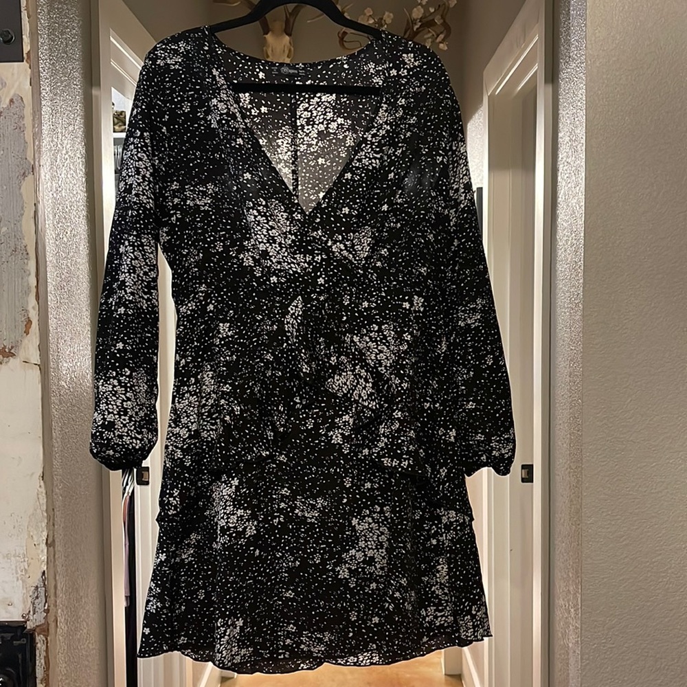 Black and white floral dress